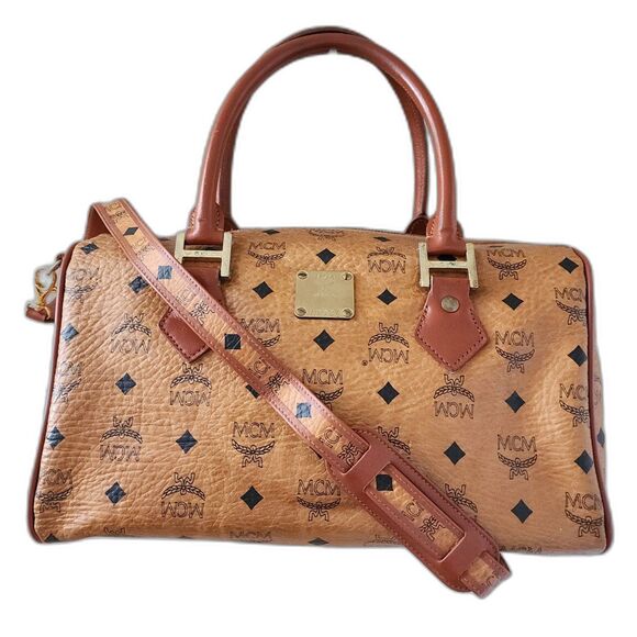 MCM Handbags - MCM Leather Boston Bag with Crossbody Strap